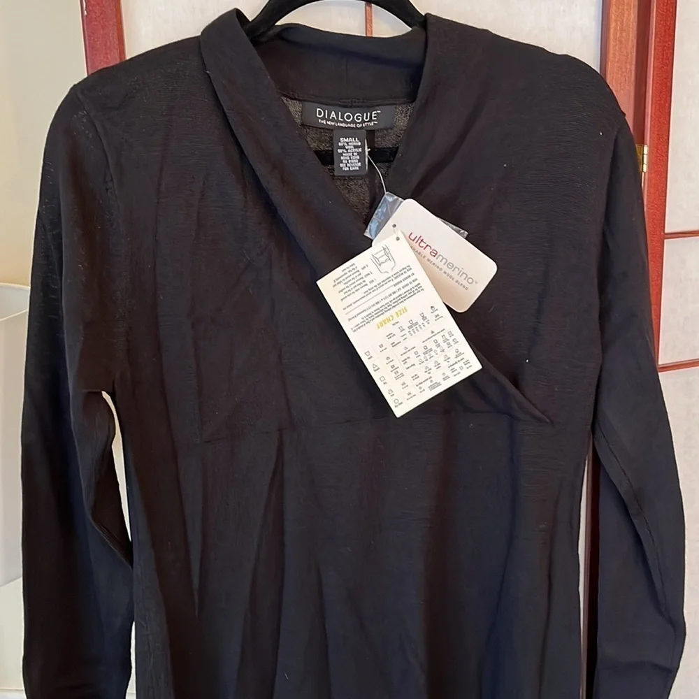 NWT from QVC Small Black Dialogue Maxi Dress Washable in Wool/Acrylic - Picture 3 of 10